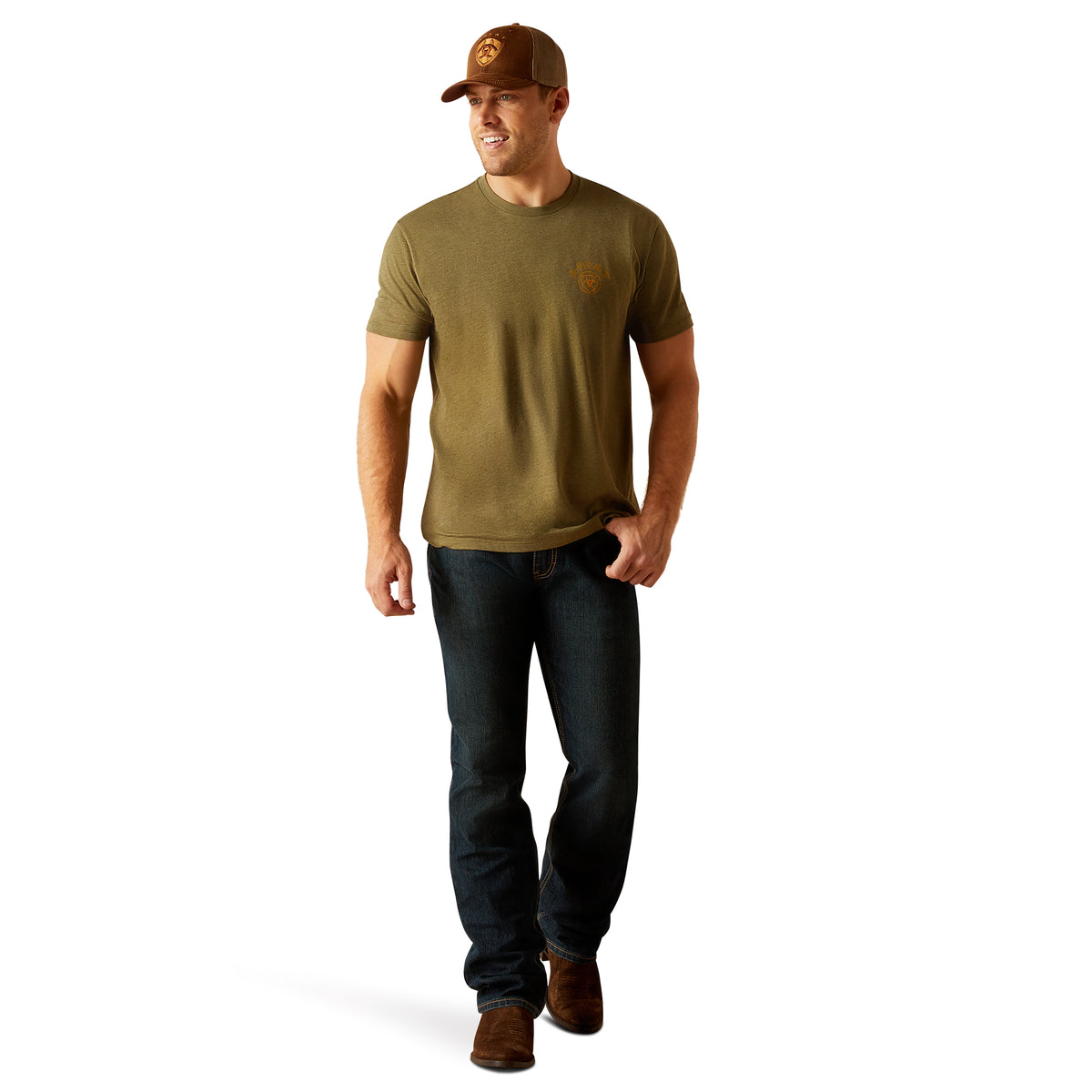 Ariat Men's Bisbee Circle S/S T-Shirt (Military Heather)