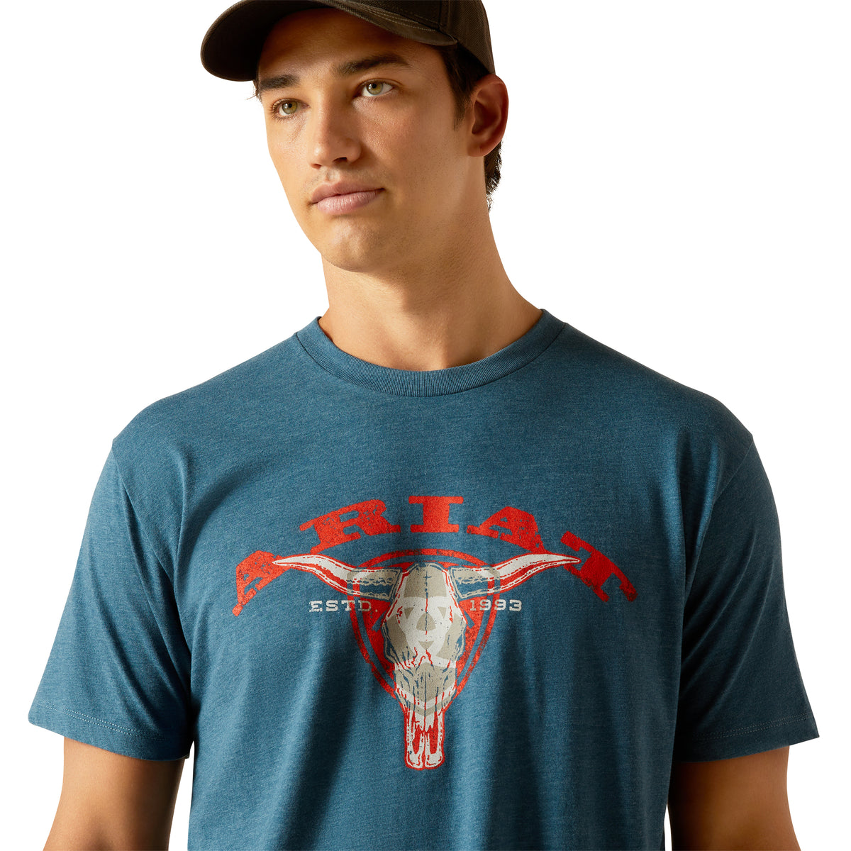 Ariat Men's Abilene Skull S/S T-Shirt (Steel Blue Heather)