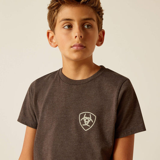 Ariat Boys Rider Label T-Shirt (Charcoal Heather)