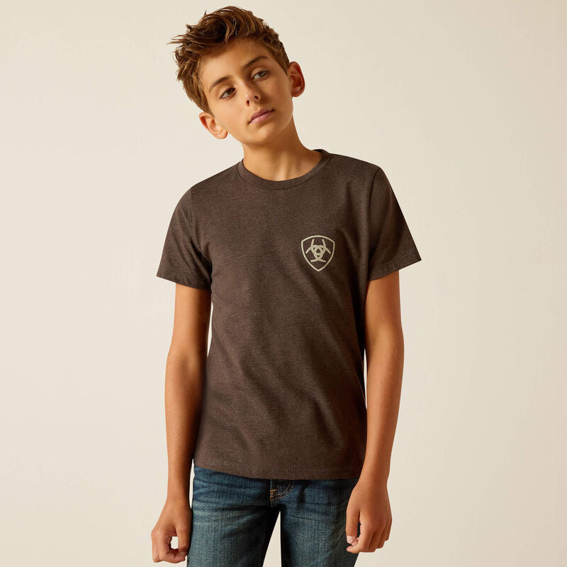 Ariat Boys Rider Label T-Shirt (Charcoal Heather)