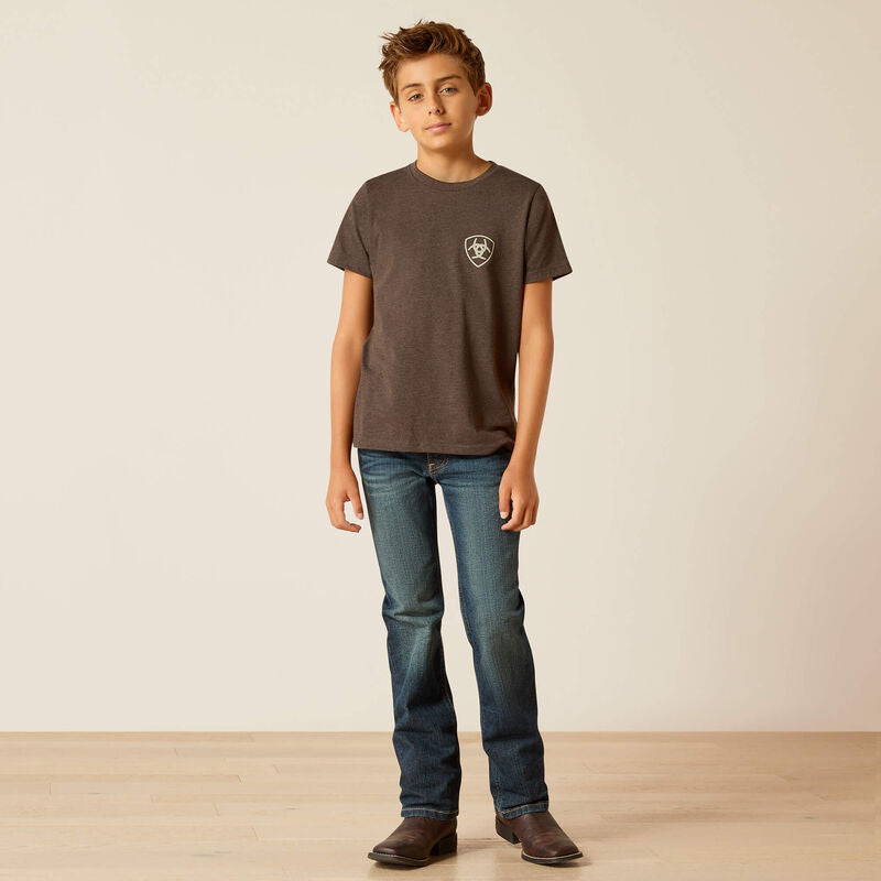 Ariat Boys Rider Label T-Shirt (Charcoal Heather)