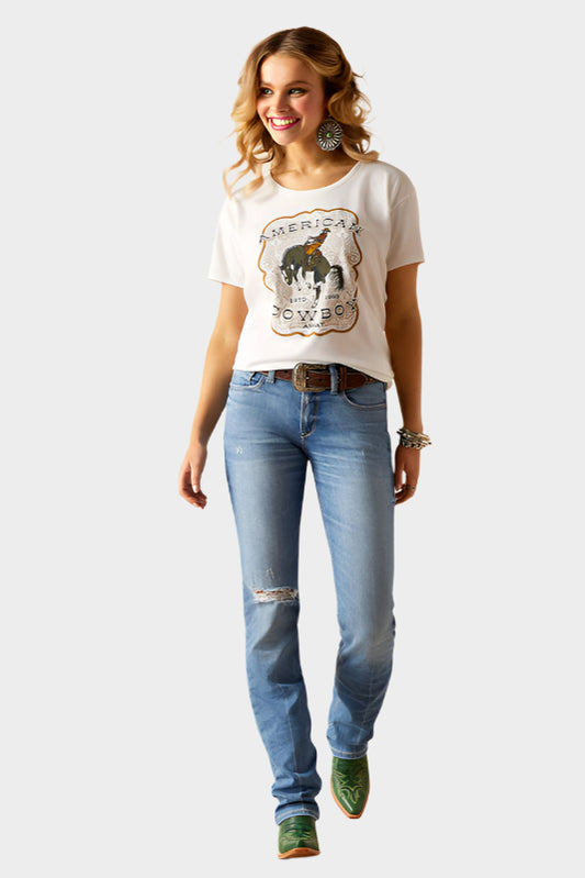 Ariat Women's American Cowboy T-Shirt (White)