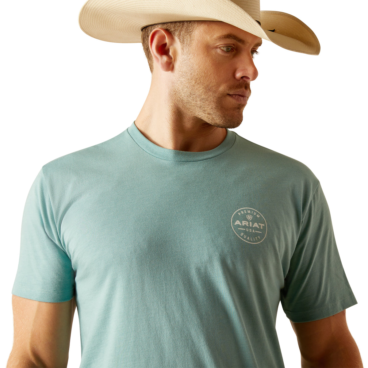 Ariat Men's Heritage Circle S/S T-Shirt (Oil Blue Heather)