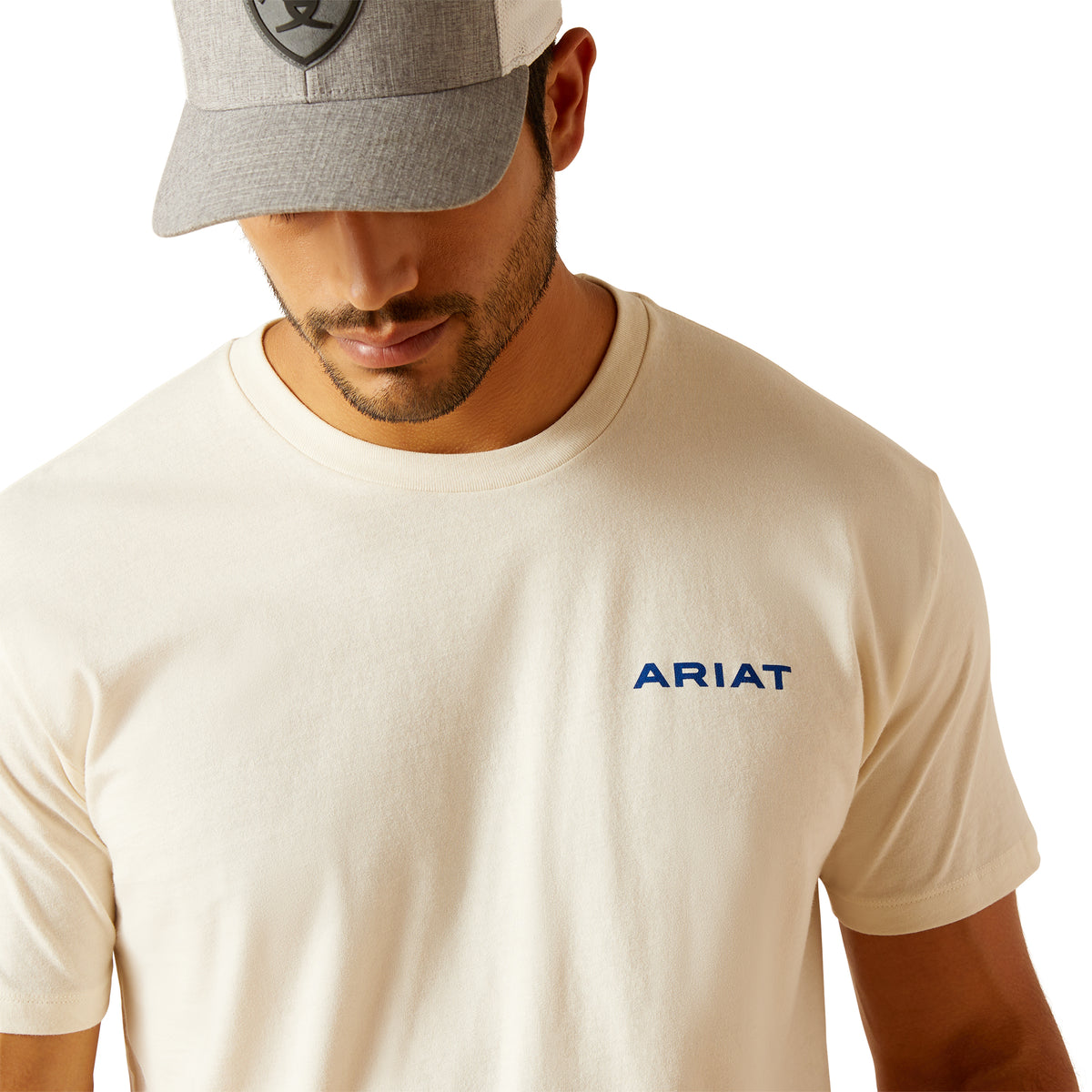 Ariat Men's Logo S/S T-Shirt (Off White)