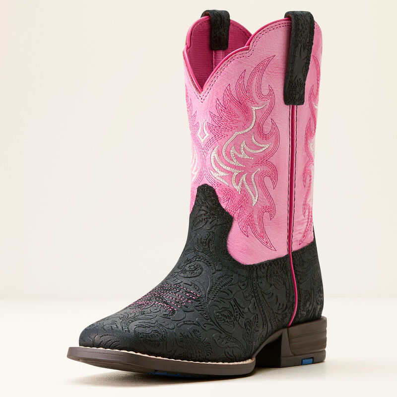 Ariat Youth Outrider Black Floral Emboss Painted Peony