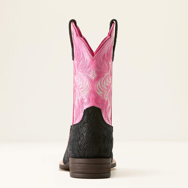 Ariat Youth Outrider Black Floral Emboss Painted Peony