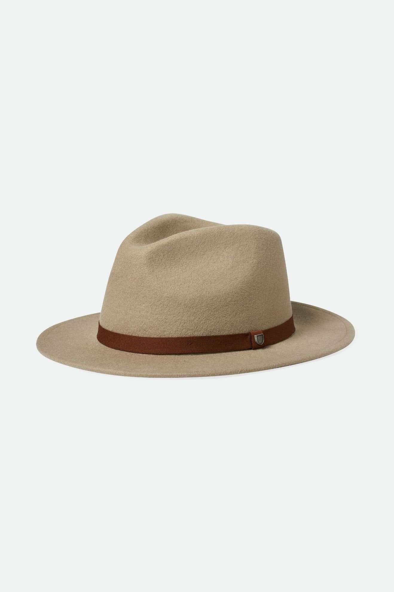 Brixton Messer Packable Fedora - Timberwolf / Light Brown