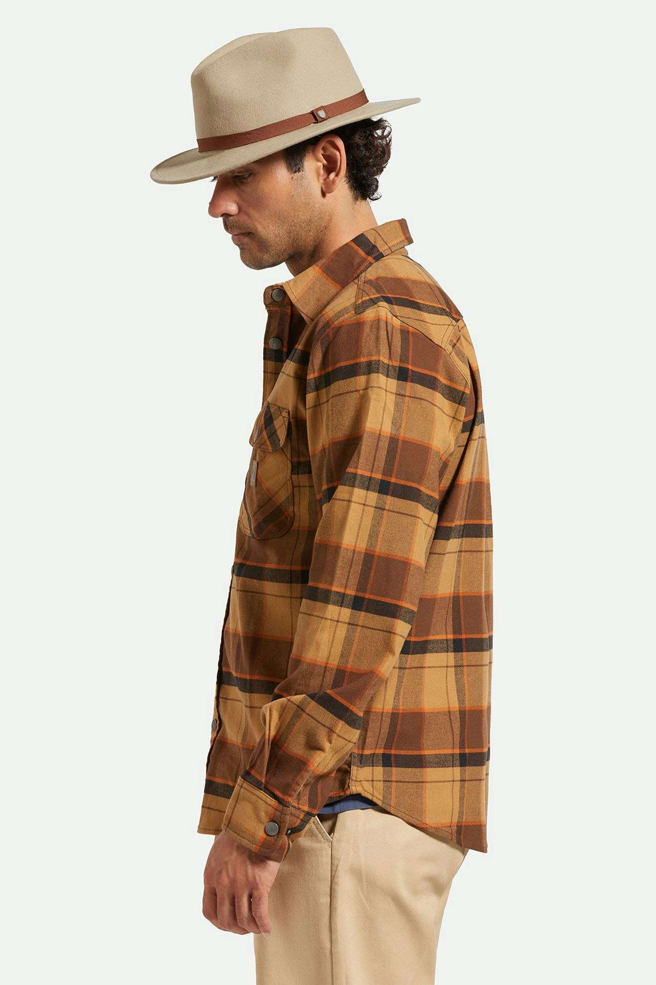 Brixton Messer Packable Fedora - Timberwolf / Light Brown