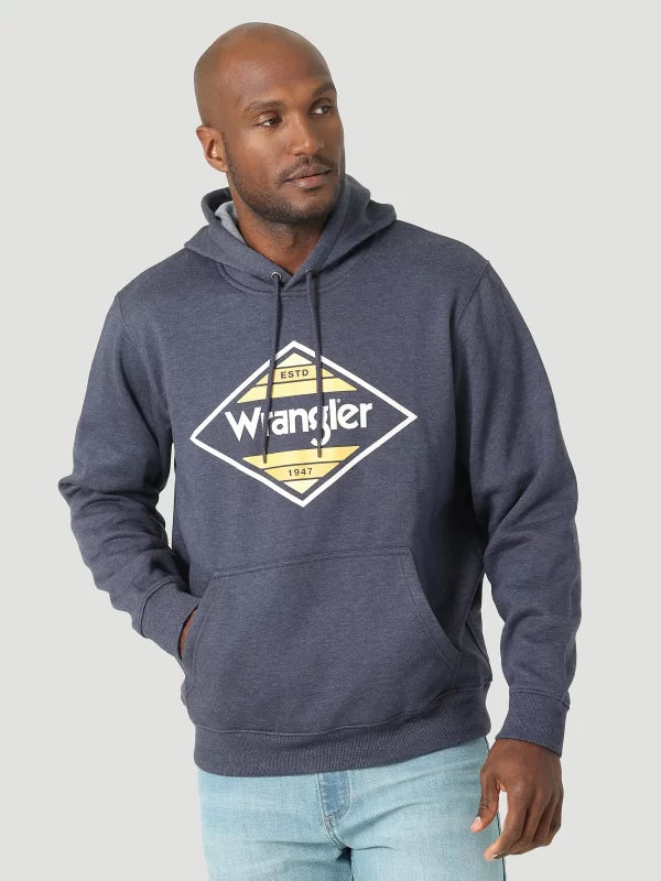 WRANGLER LOGO HOODIE - HEATHER BLUE