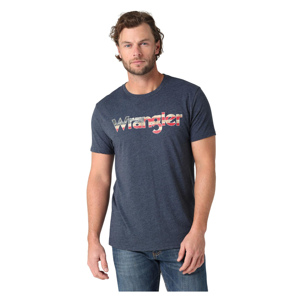 Wrangler Men's Short Sleeve Logo T-Shirt - Navy Heather