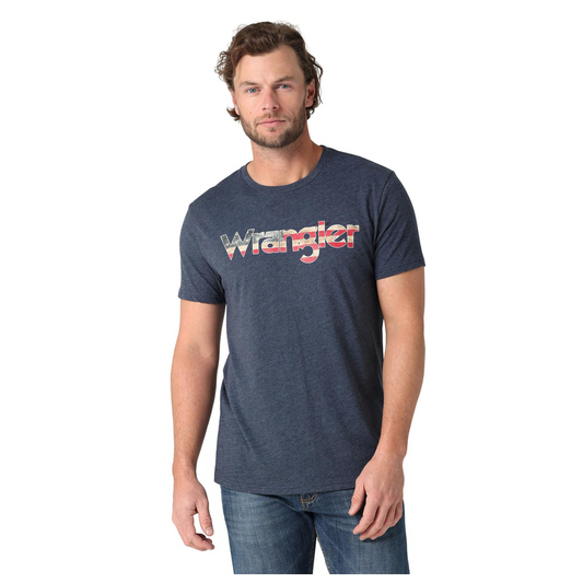 Wrangler Men's Short Sleeve Logo T-Shirt - Navy Heather