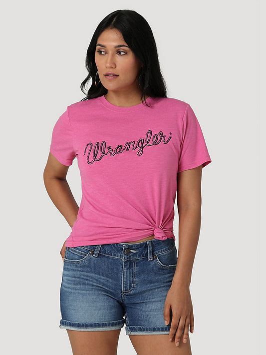 WOMEN'S WRANGLER RETRO® SHORT SLEEVE SLIM FIT ROPE LOGO T-SHIRT