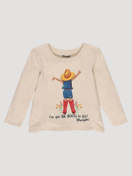 WRANGLER BABY GIRL'S LONG SLEEVE BOOTS TO FILL GRAPHIC TEE