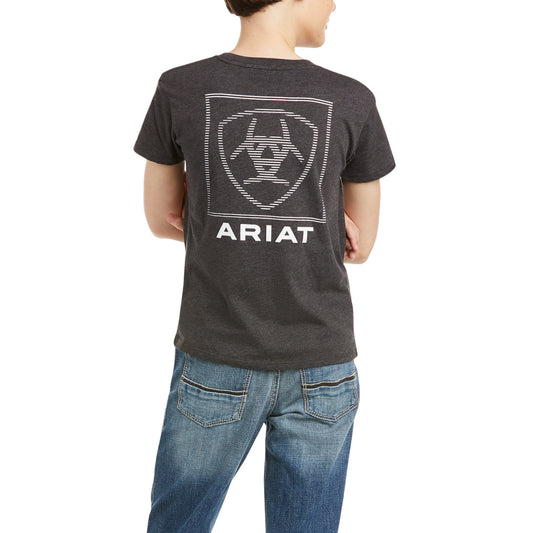 Ariat Boys Linear Short Sleeve T-Shirt - Charcoal Heather