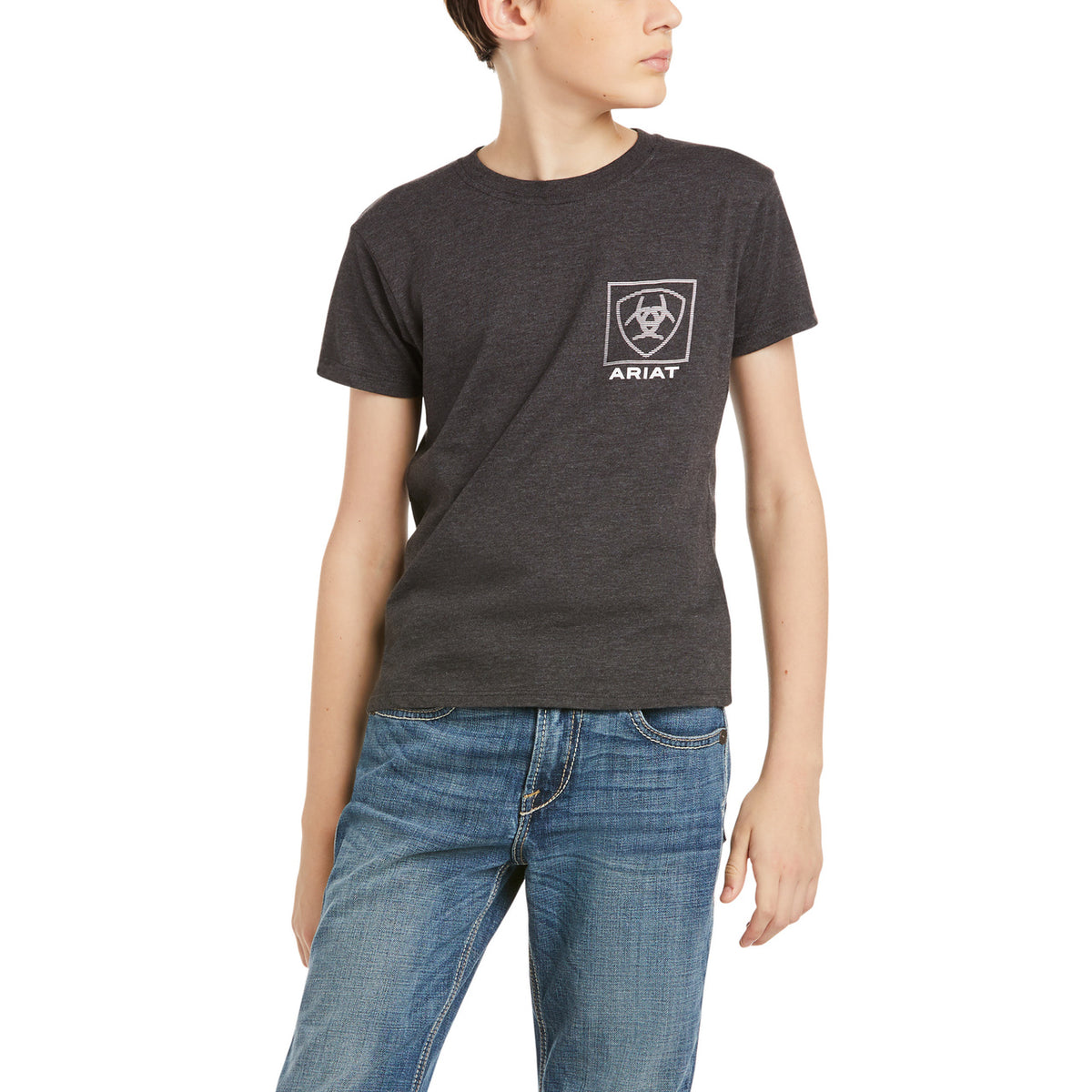 Ariat Boys Linear Short Sleeve T-Shirt - Charcoal Heather