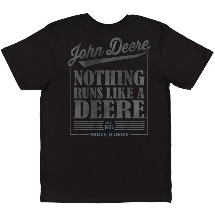 John Deere Men's "Nothing Runs Like A Deere" SS Tee - Black