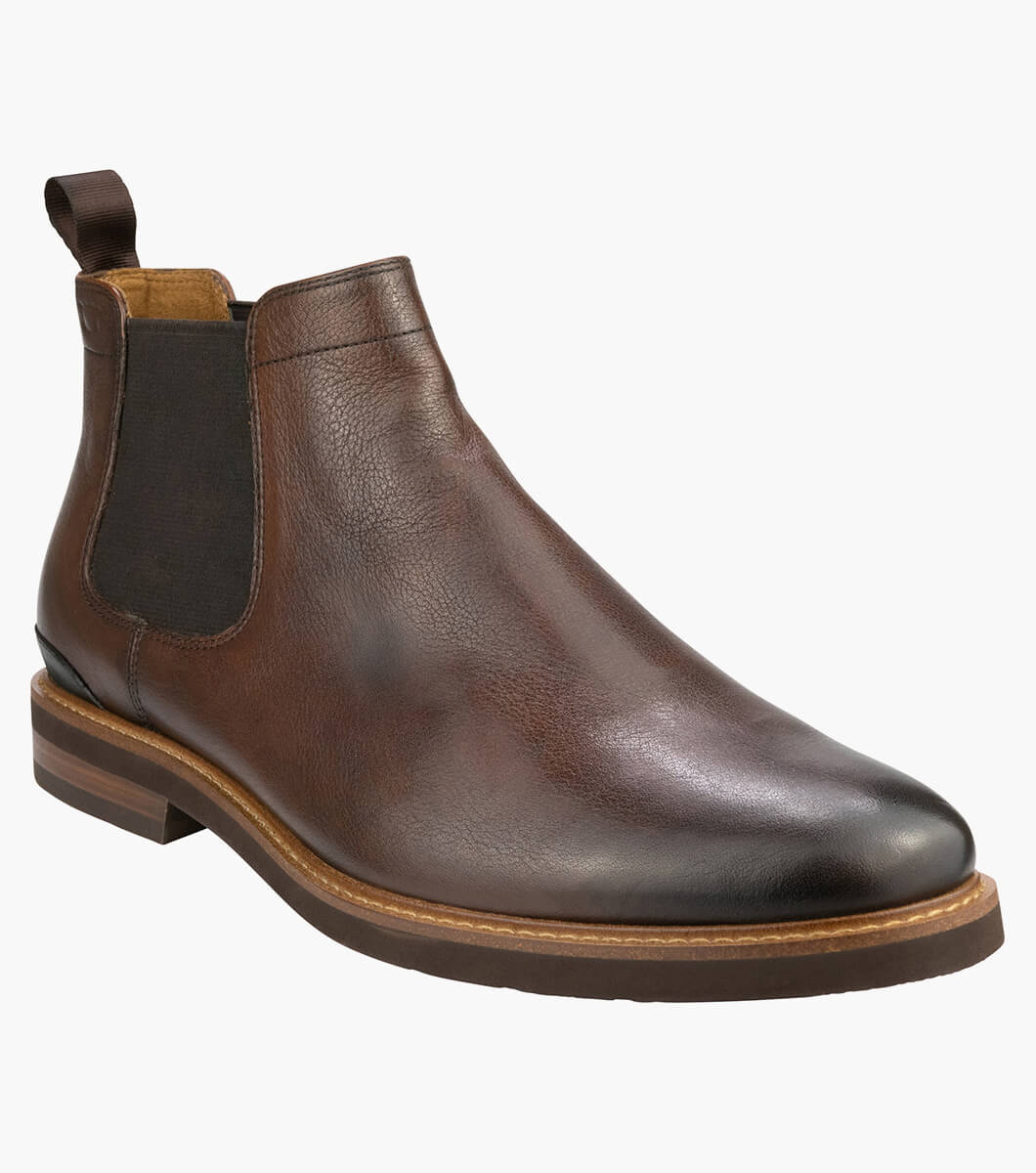 FLORSHEIM HIGHLAND CHELSEA PLAIN TOE GORE BOOT (WALNUT)