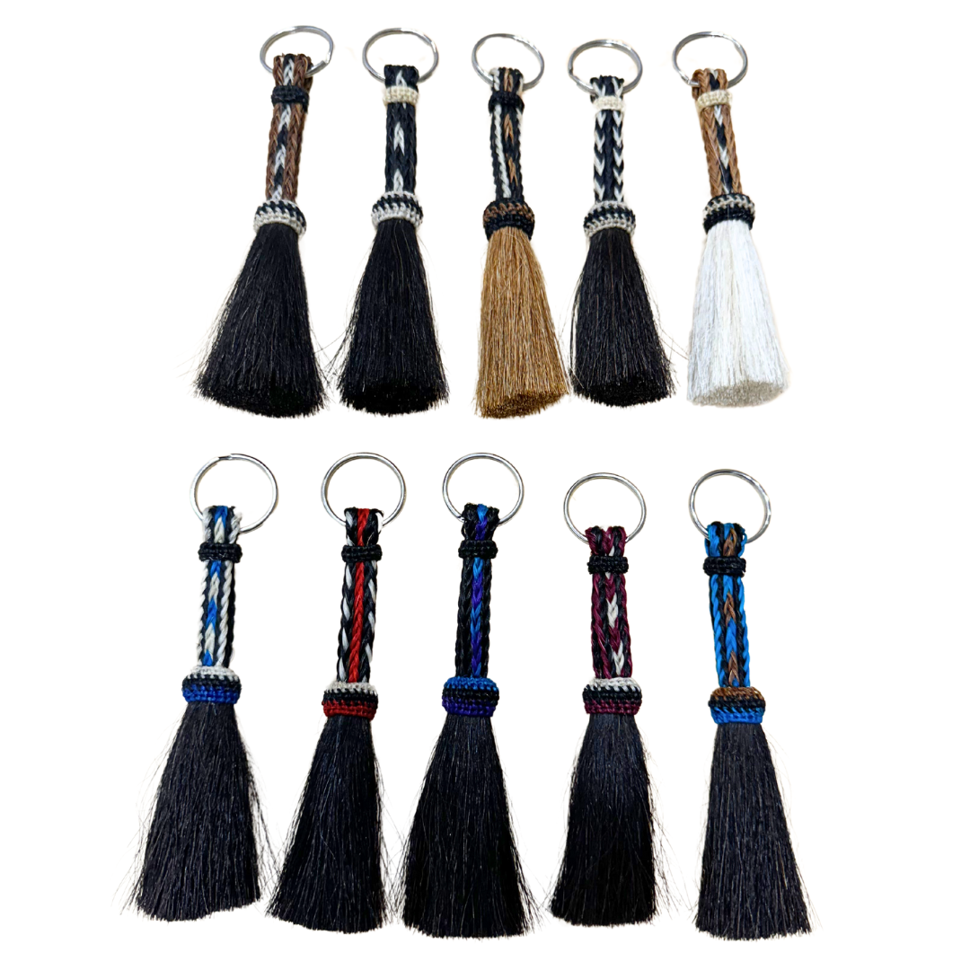 Austin Accent Horse Hair Keychain 3 Strand Short