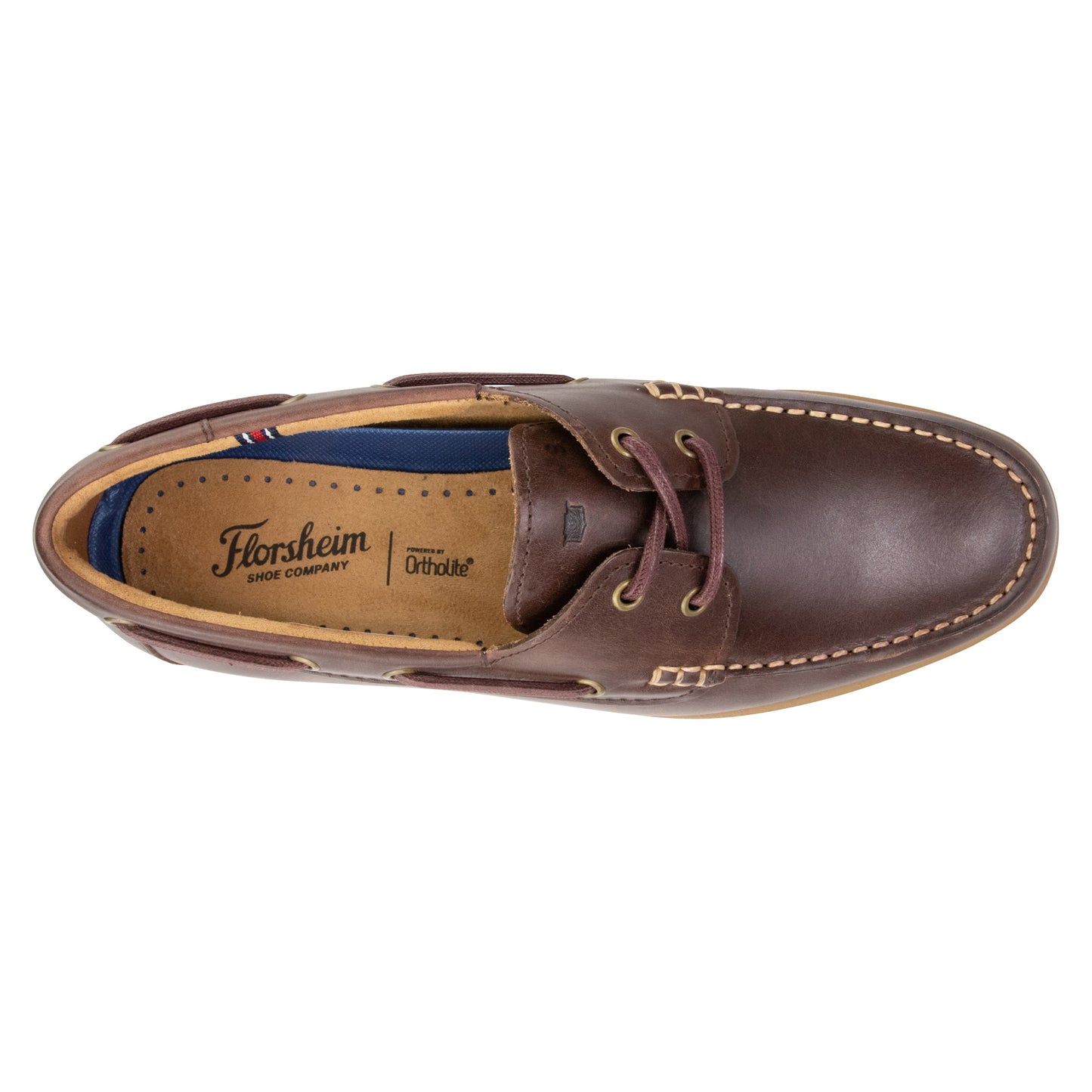 FLORSHEIM ATLANTIC 2 EYE CASUAL BOAT SHOE (REDWOOD)