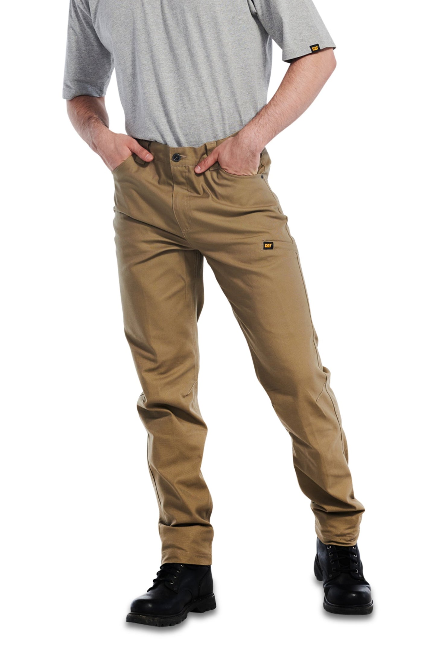 CAT MEN'S STRETCH CANVAS UTILITY PANT - KHAKI