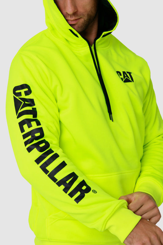 CAT REVERSIBLE BANNER HOODIE - HI-VIS YELLOW / JAUNE