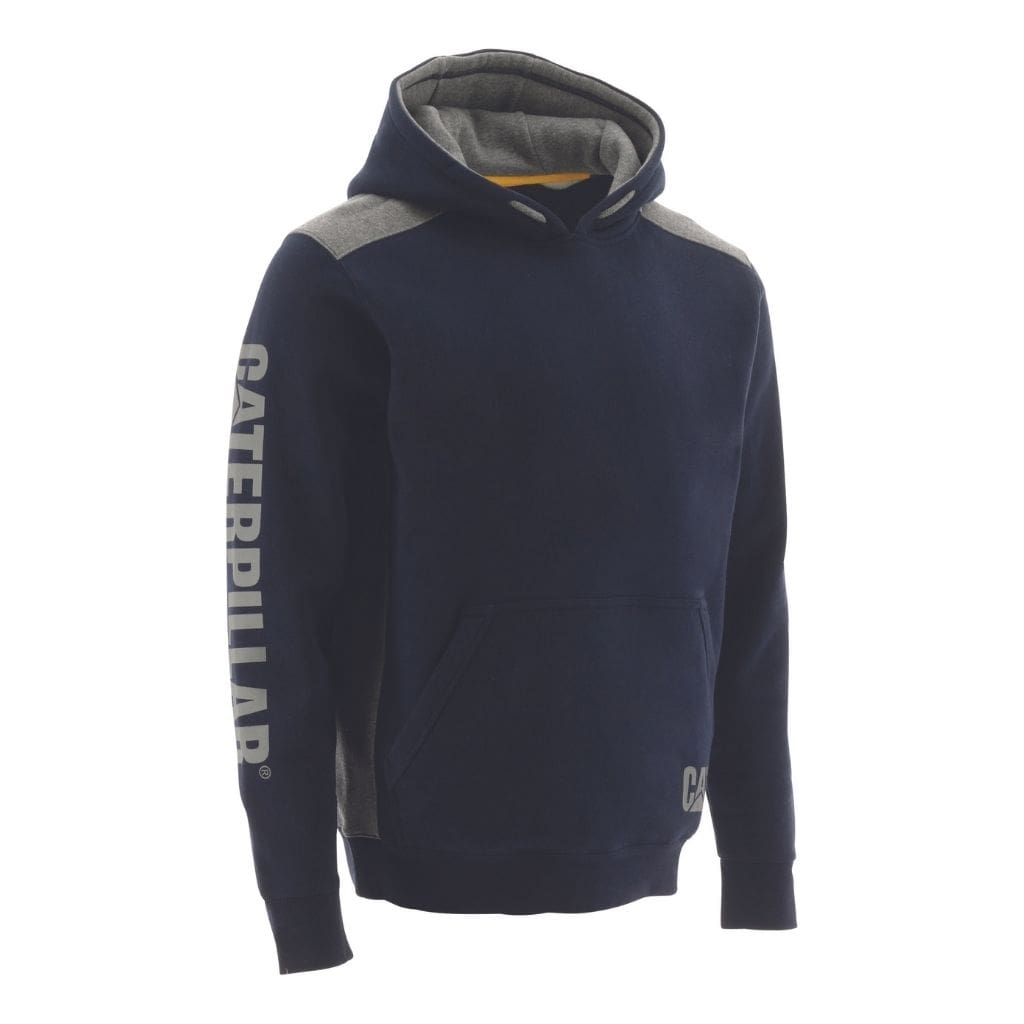 CAT LOGO PANEL HOODIE (NAVY)