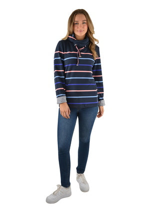 Thomas Cook Women’s Harrington Cowl Neck L/S Sweat (Navy/Multi)