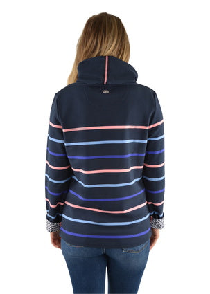 Thomas Cook Women’s Harrington Cowl Neck L/S Sweat (Navy/Multi)