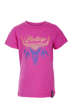 BULLZYE GIRLS ARGYLE SHORT SLEEVE TEE (ROSE) - FINAL SALE