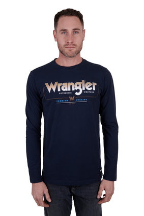 WRANGLER MENS GALLAGHER LONG SLEEVE TEE (NAVY)