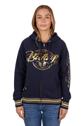 BULLZYE WOMENS BOWEN ZIP THROUGH HOODIE - DARK NAVY