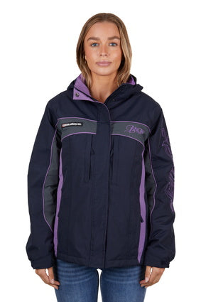 BULLZYE WOMENS CARLA JACKET (DARK NAVY / PURPLE)