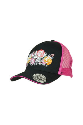 BULLZYE MACKAY HI-PROFILE TRUCKER CAP - BLACK/PINK