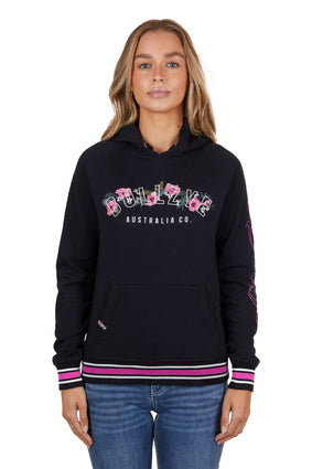 BULLZYE WOMENS TROPICS PULLOVER HOODIE - BLACK