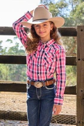 PURE WESTERN GIRLS LULU L/S SHIRT (CORAL)