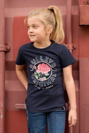 Bullzye Girls Rose S/S Tee (NAVY)