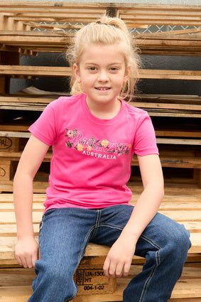 Bullzye Girls Flora S/S Tee (BERRY)