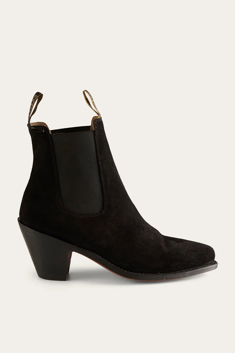 RINGERS WESTERN LADIES ACACIA SUEDE BOOT_Black