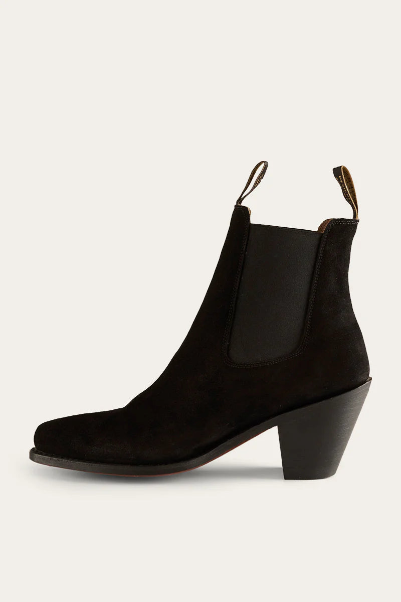 RINGERS WESTERN LADIES ACACIA SUEDE BOOT_Black