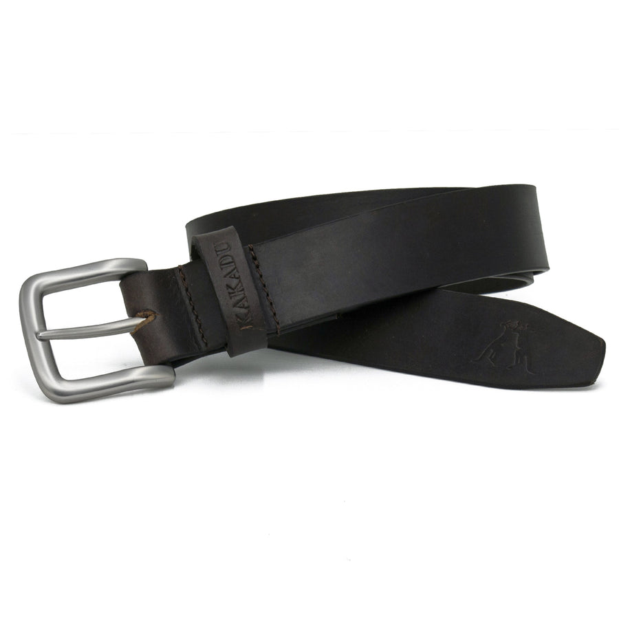 Kakadu Rustler Belt Single Keeper - Dark Brown