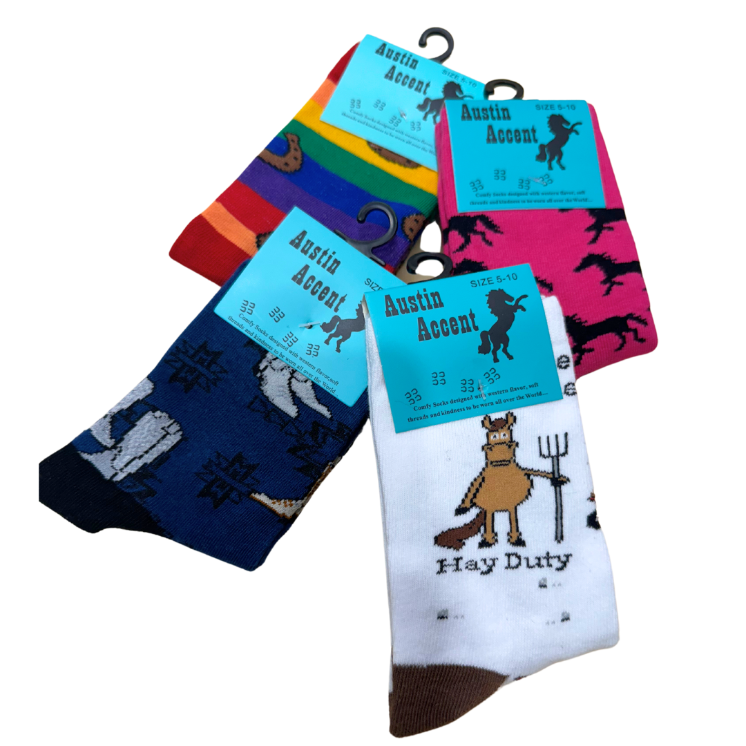 Austin Accent Kids Socks Blue with Boots