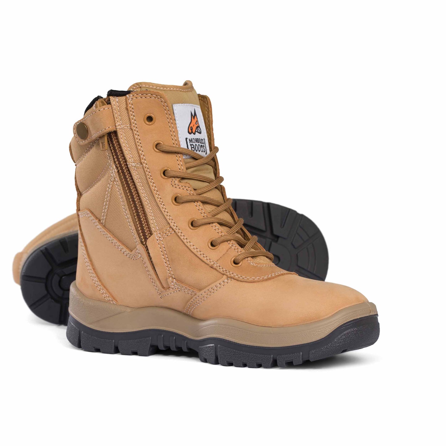 Mongrel Wheat High Leg ZipSider Boot (Steel Toe)