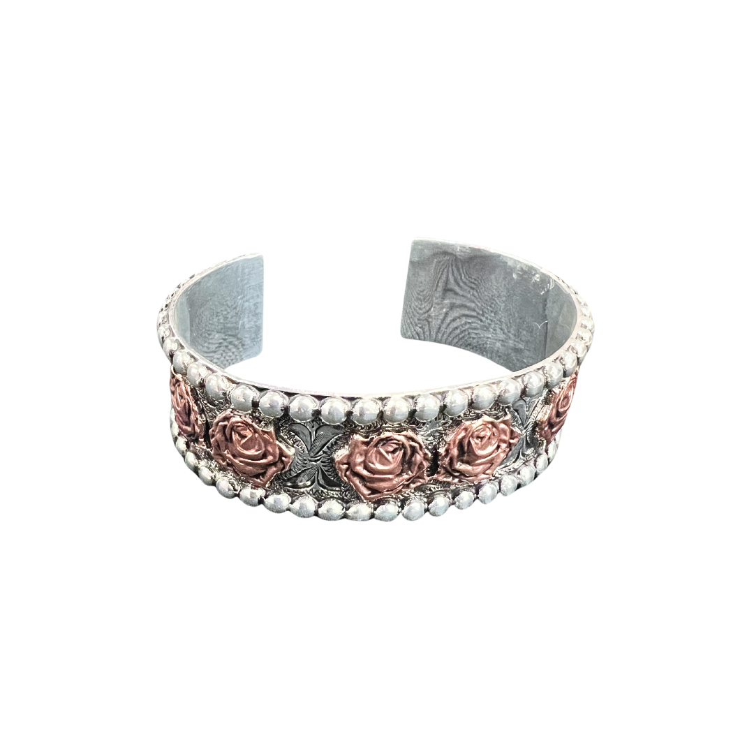 Austin Accent Bracelet Cuff Silver with Rose Copper Small