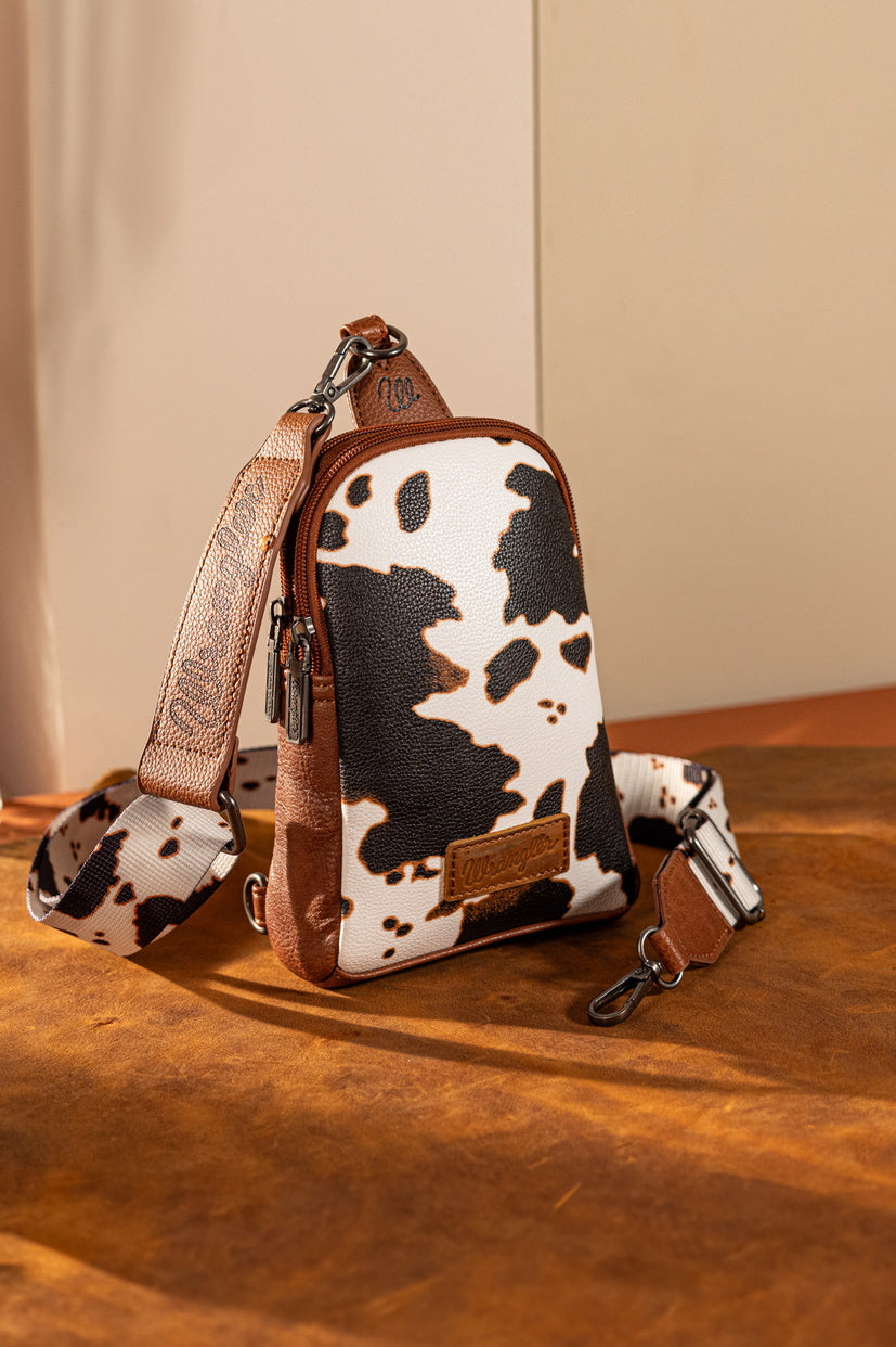 WRANGLER COW PRINT SLING BAG