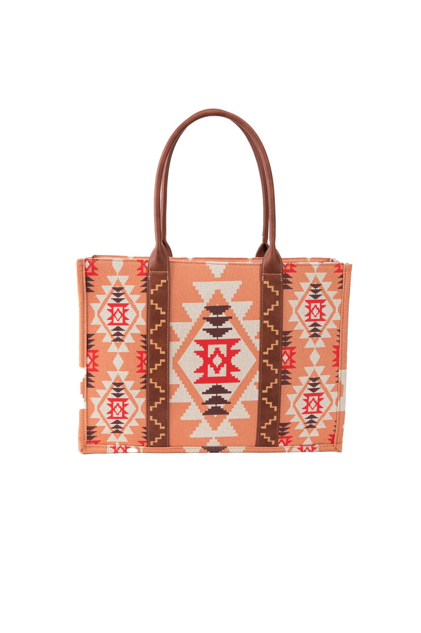 Wrangler Southwestern Large Tote Bag S24 25_APRICOT