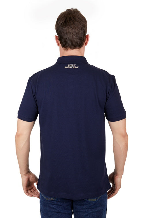 PURE WESTERN MENS MACK SS POLO SHIRT (NAVY)