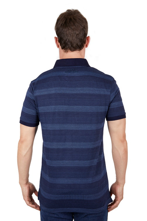 PURE WESTERN MENS CHAD SS POLO SHIRT (INDIGO)