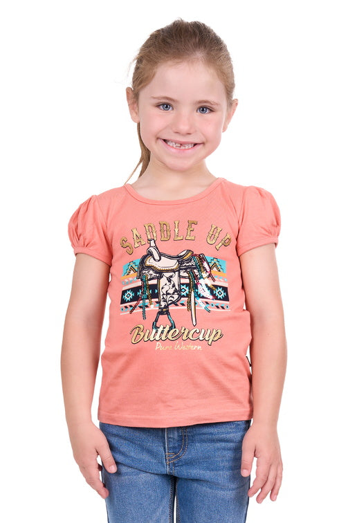 PURE WESTERN GIRLS CANDICE S/S TEE (CORAL)