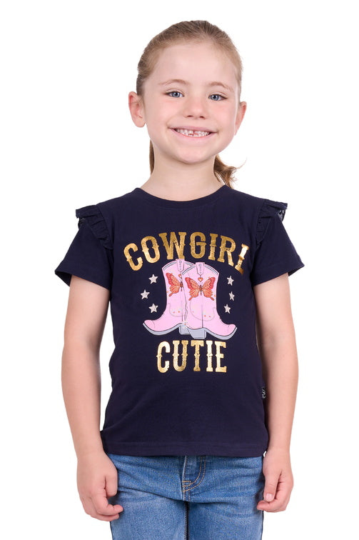 PURE WESTERN GIRLS AUDREY S/S TEE (NAVY)