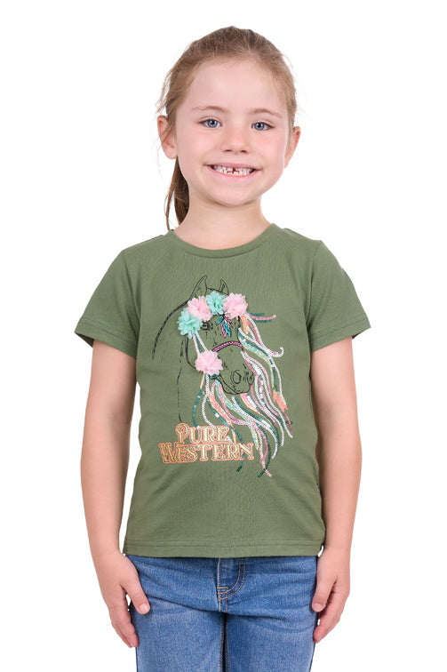 PURE WESTERN GIRLS CAMILLA S/S TEE (GREEN)